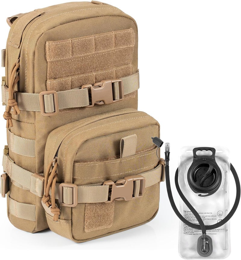 CLTAC Tactical Small MOLLE Hydration Pack Outdoor Water Bladder Carrier Pack for Vest Backpack - Image 1